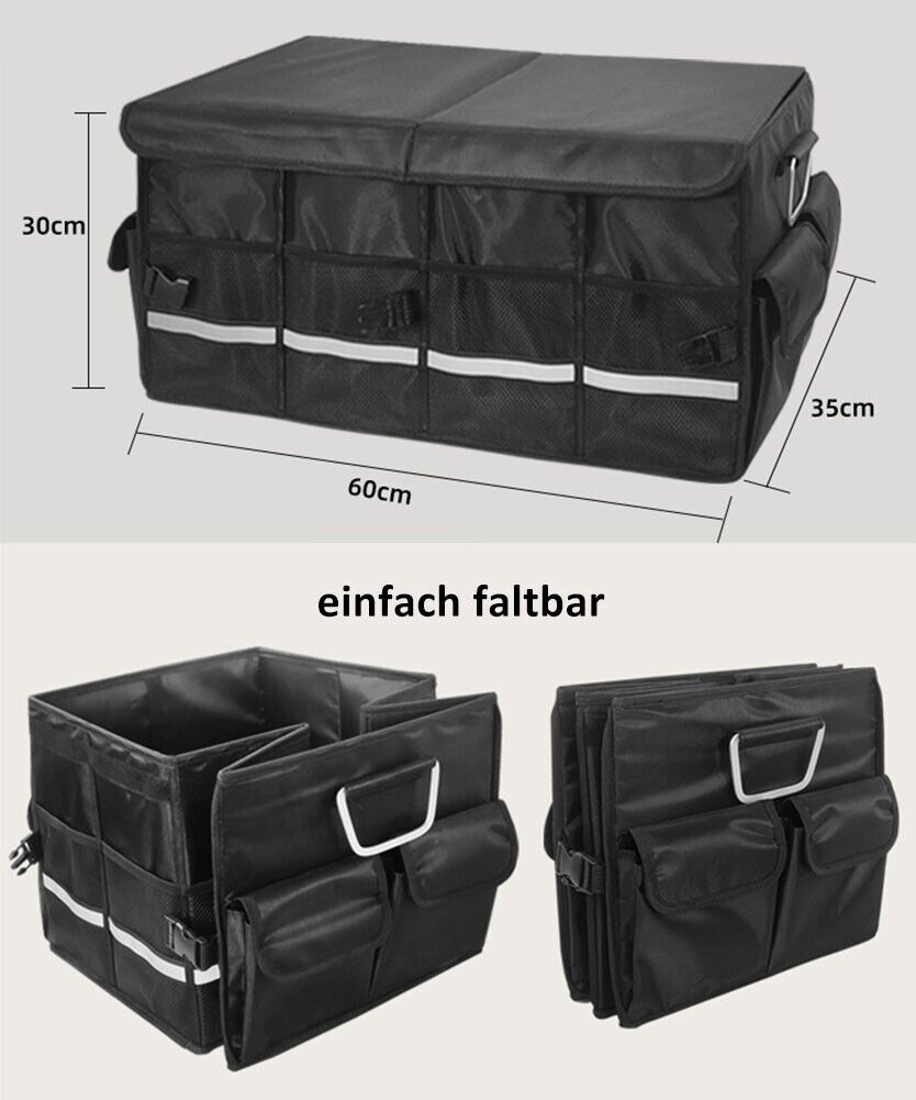 ODIXO Premium faltbare Aufbewahrungsbox mit Deckel Faltbox Box Klapp Kiste KFZ Reise Tasche 66L 50033